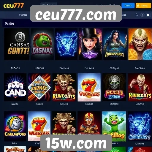 Diversidade de jogos disponíveis em ceu777.com
